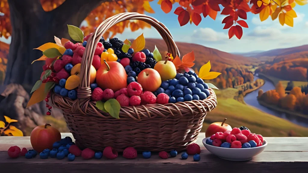 Abundant Basket Full Of Fruits