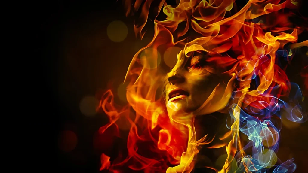 Women in burns in fire