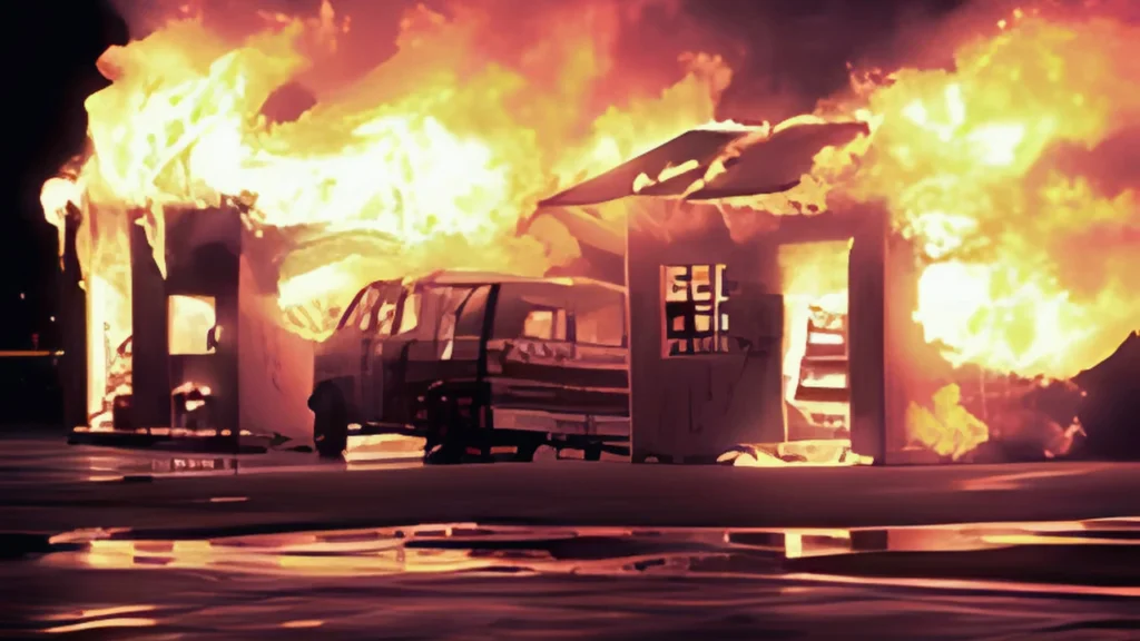 House and Van are on fire