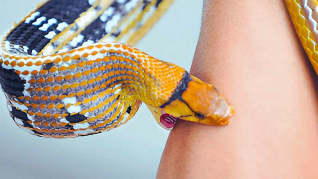 snake is bitting